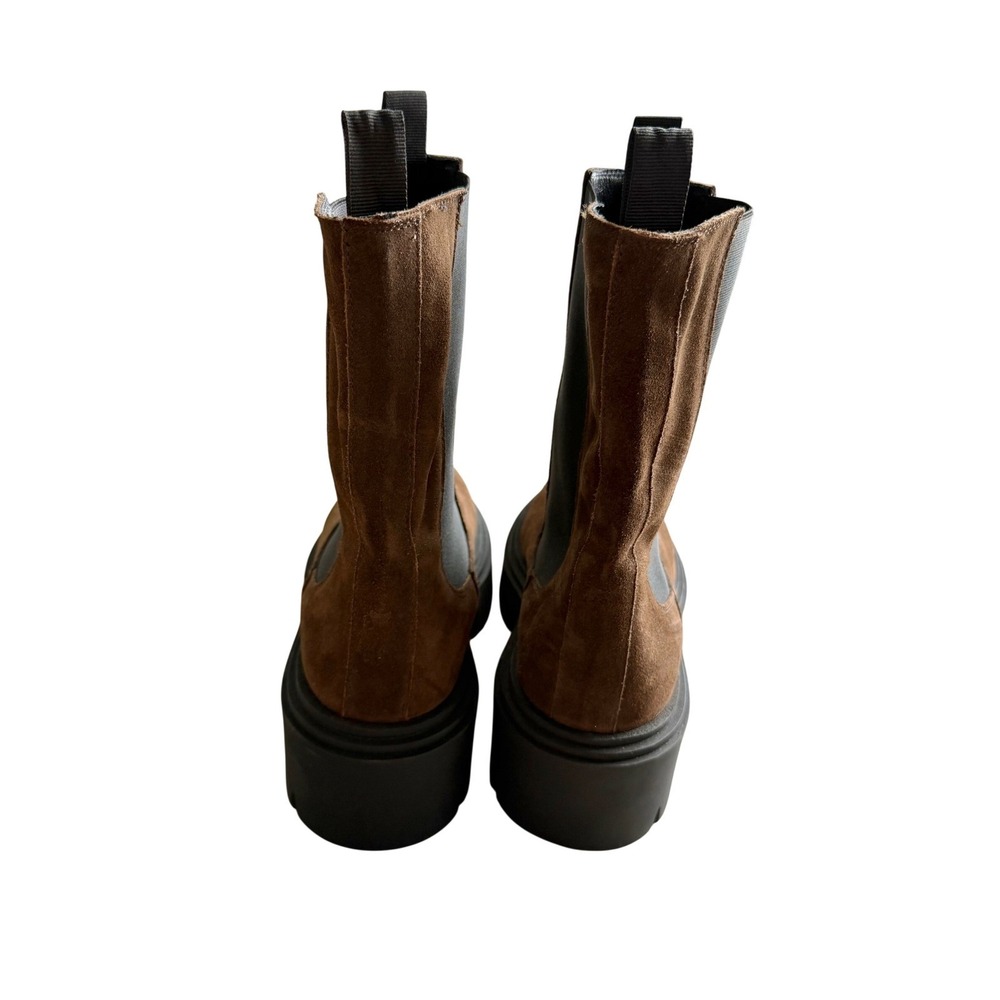 Steve Madden Wisteria Brown Suede Lug Sole Platform Chelsea‎ Boots Womens 11 M - Picture 5 of 9